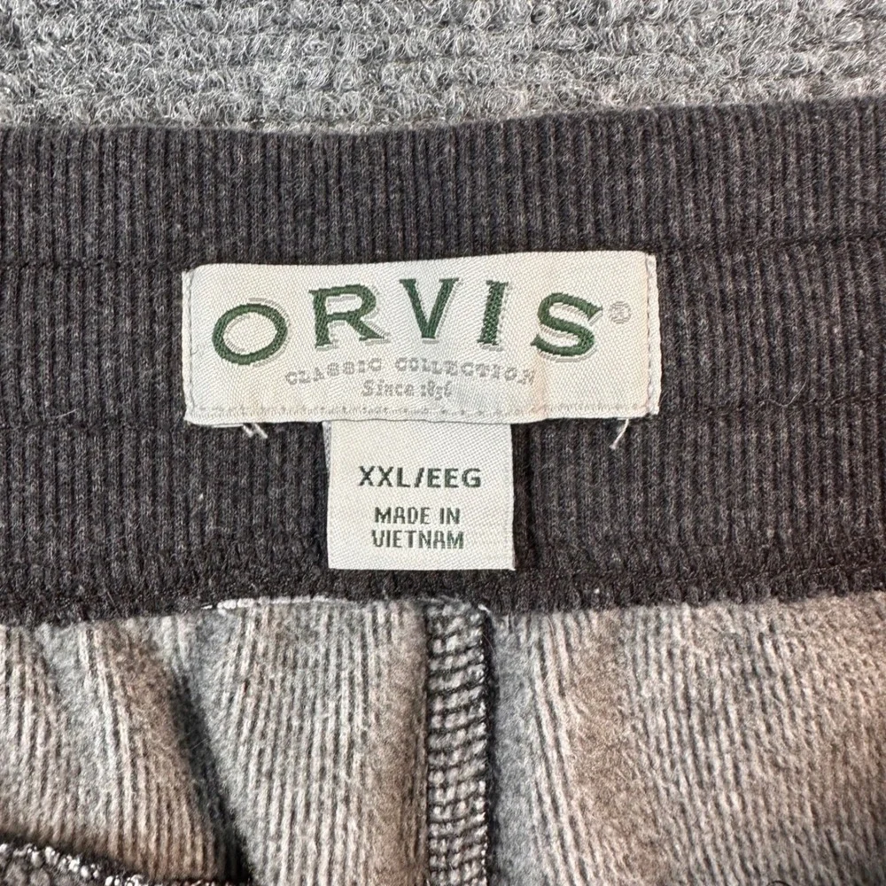 ORVIS Micro-Fleece Cuffed Jogger Sweatpants Mens 2XL Charcoal Grey Stretch Relax